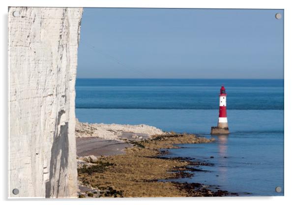 Beachy Head Lighthouse and calm seas Acrylic by Alan Hill