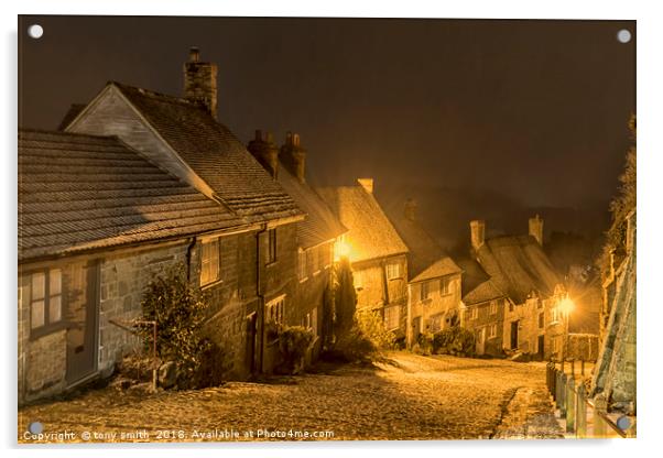 Gold Hill, Shaftsbury Acrylic by tony smith