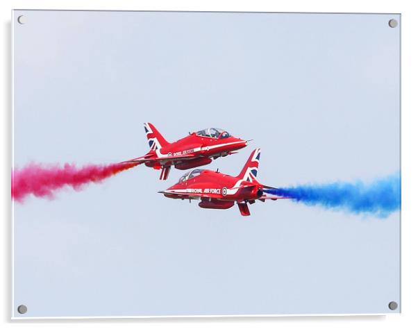 Red Arrows cross over Acrylic by Stephen Wright