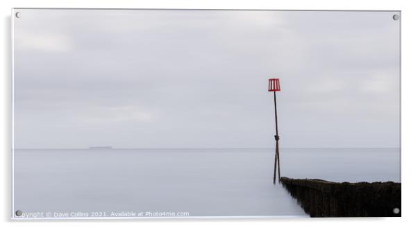 Groyne with end marker post in Shanklin Beach on the Isle of Wight England Acrylic by Dave Collins