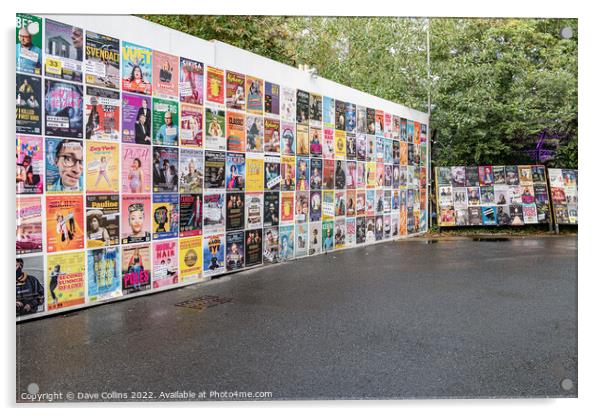 Posters advertising events at the Edinburgh Fringe Festival, Edinburgh, United Kingdom Acrylic by Dave Collins