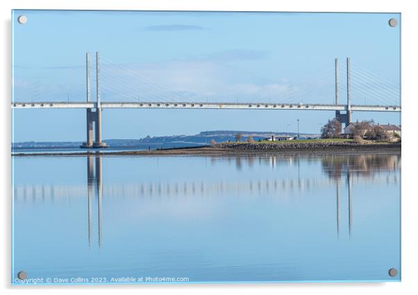 Kessock Bridge reflected in the Beauly Firth, Inverness, Scotland Acrylic by Dave Collins