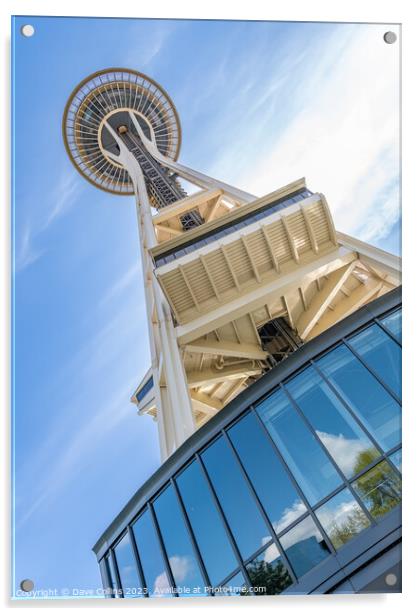 The Space Needle looking up from the north side, Seattle, Washington Acrylic by Dave Collins