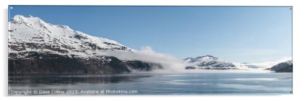 Fog on the mountains and sea in Passage Canal, Whittier, Alaska USA Acrylic by Dave Collins