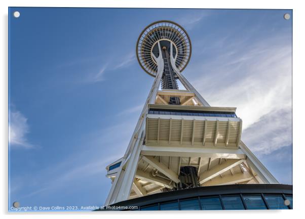 The Space Needle looking up, Seattle, Washington, USA Acrylic by Dave Collins