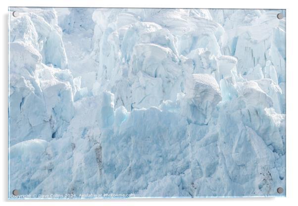 The ice at the front of a glacier, Alaska, USA Acrylic by Dave Collins