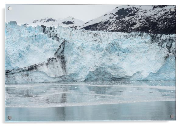 The ice and moraines at the front of a glacier, Alaska, USA Acrylic by Dave Collins
