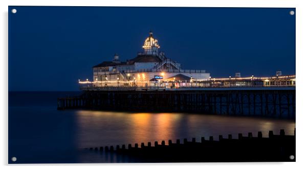 Eastbourne Pier At Night Acrylic by Dave Collins