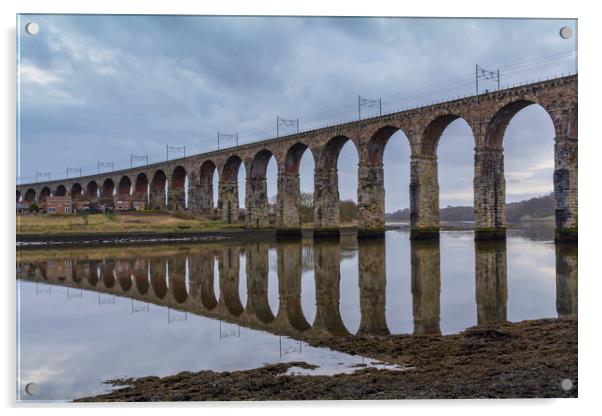 Berwick-upon-Tweed Railway Viaduct Acrylic by Dave Collins