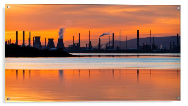 Grangemouth at Sunset Acrylic by Dave Collins
