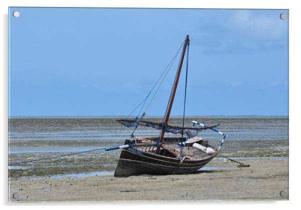 Traditional Fishing Boat - Mafia Island Tanzania Acrylic by Dave Collins