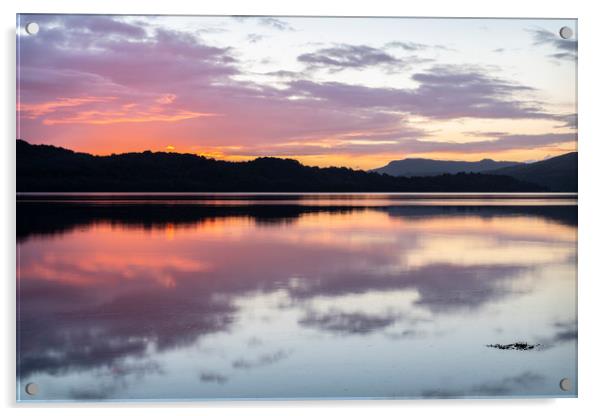 Sunset over Loch Etive Acrylic by Dave Collins