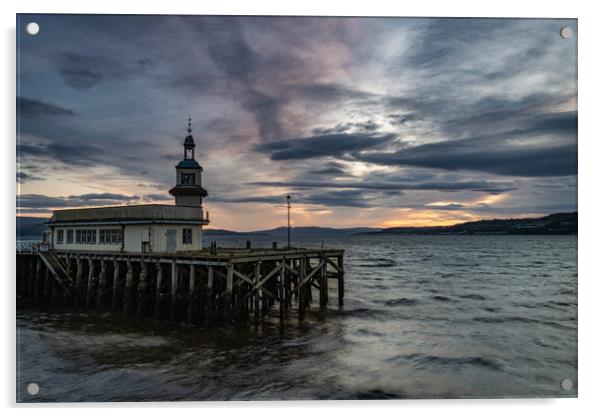 Sunrise over the Pier, Dunoon, Argyll, Scotland Acrylic by Dave Collins