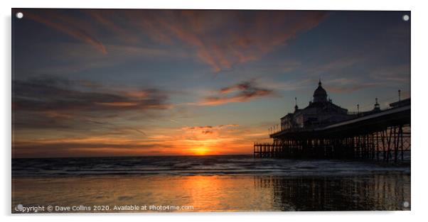 Sunrise at Eastbourne Pier, Sussex, England Acrylic by Dave Collins