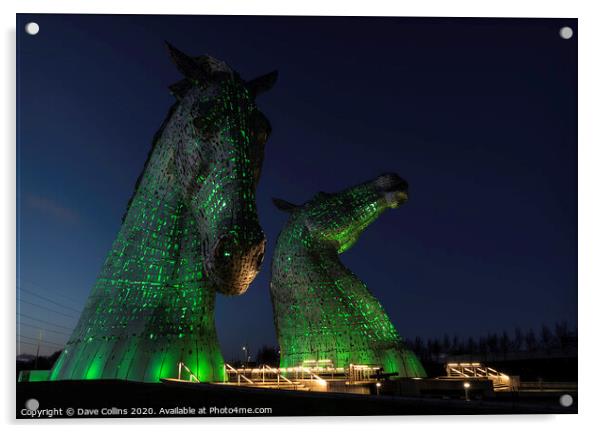 Kelpies, Falkirk, Scotland Acrylic by Dave Collins