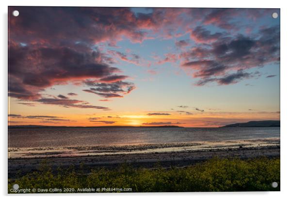 Sunset over Loch Ryan, Scotland Acrylic by Dave Collins