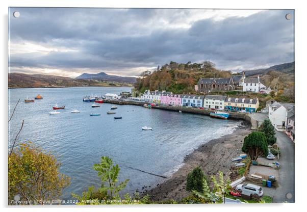 Harbour and Harbour front buildings, Portree, Isle Acrylic by Dave Collins