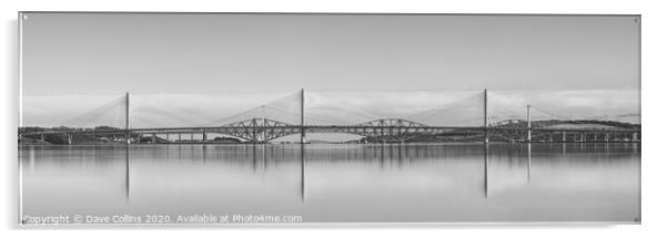 Bridges over Firth of Forth, Scotland Acrylic by Dave Collins