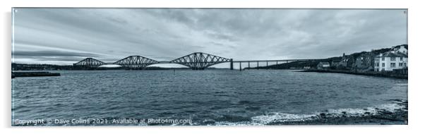 Forth Rail Bridge, Edinburgh, Scotland - Monochrome Acrylic by Dave Collins