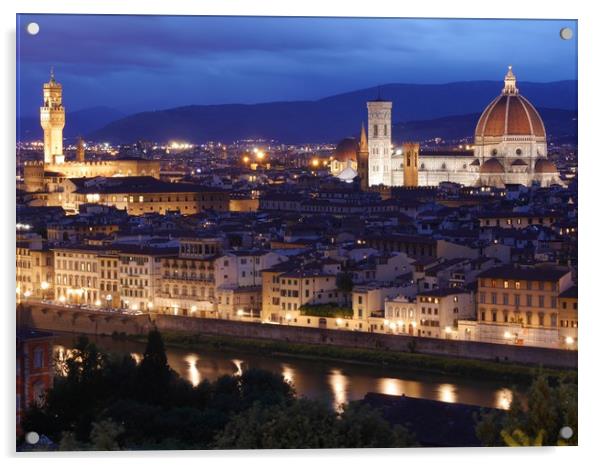 Florence at dusk Acrylic by James Ford