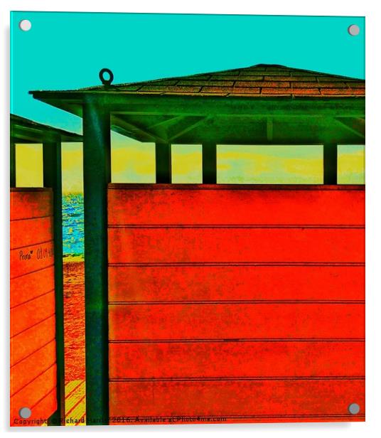 Beach huts Acrylic by Richard Harris