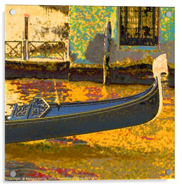 Venetian Gondola Acrylic by Richard Harris