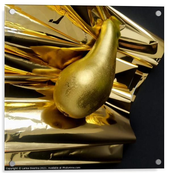 Gold pear Acrylic by Larisa Siverina