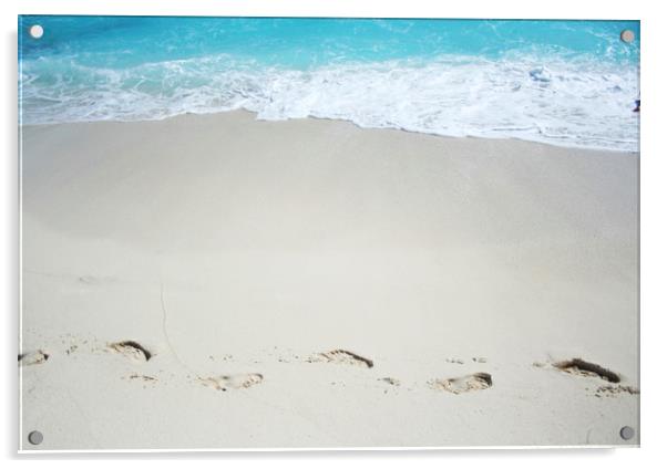 Footprints on a sand Acrylic by Larisa Siverina