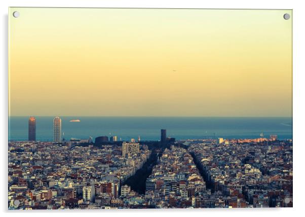 Barcelona panorama Acrylic by Larisa Siverina