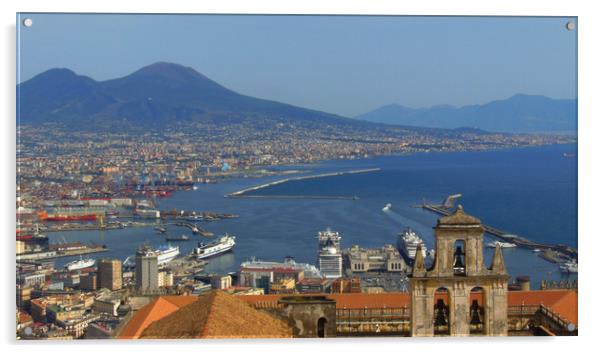Naples panorama, Italy Acrylic by Larisa Siverina