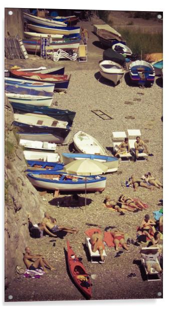Furore Bay, Amalfi coast, Italy  Acrylic by Larisa Siverina