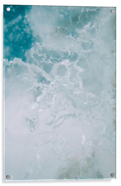 Ice blue transparent background Acrylic by Larisa Siverina