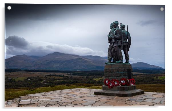 Commando War Memorial, Spean Bridge, Scotland. Acrylic by Colin Allen