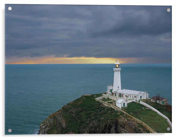  South Stack Lighthouse, Anglesey. Acrylic by Colin Allen