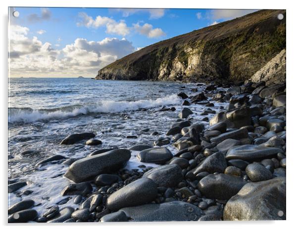 Porthmelgan Beach, St David's Head, Pembrokeshire Acrylic by Colin Allen