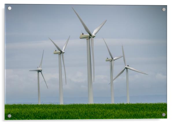 Wind Turbines producing Green Energy Acrylic by Colin Allen