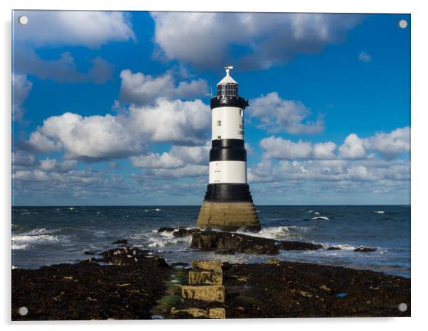 Steps to Penmon Lighthouse. Acrylic by Colin Allen