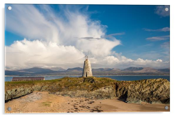 The Old  Beacon on Llanddwyn Island, Anglesey Acrylic by Colin Allen