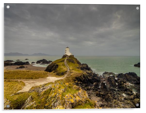 The Tower at Llanddwyn Island, Anglesey. Acrylic by Colin Allen