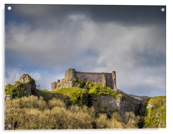 Carreg Cennen Castle, Llandeilo, Carmarthenshire,  Acrylic by Colin Allen