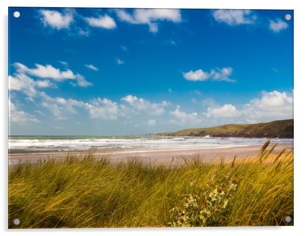 Freshwater West - White Surf Acrylic by Colin Allen