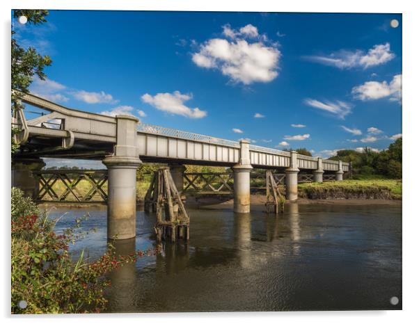 The White Railway Bridge at Carmarthen, Acrylic by Colin Allen