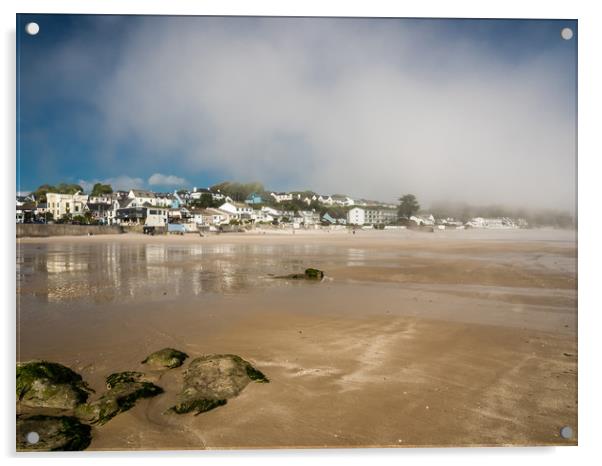 Saundersfoot Beach, Pembrokeshire. Acrylic by Colin Allen
