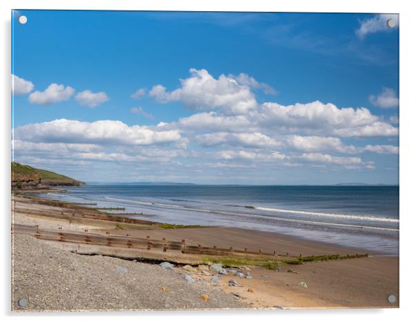 Amroth Beach, Pembrokeshire, Wales. Acrylic by Colin Allen