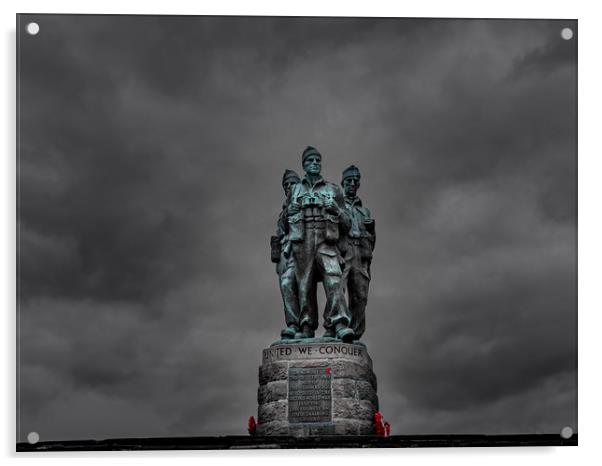 Commando War Memorial, Spean Bridge, Scotland. Acrylic by Colin Allen