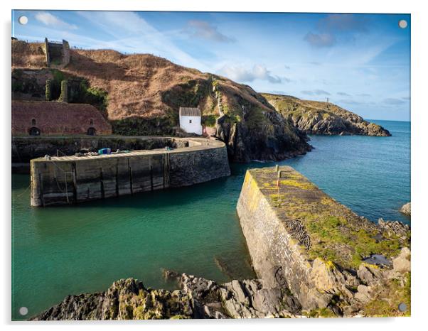 Porthgain Harbour, Pembrokeshire, Wales. Acrylic by Colin Allen