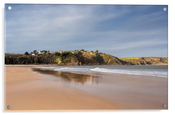 Tenby North Beach, Pembrokeshire, Wales. Acrylic by Colin Allen