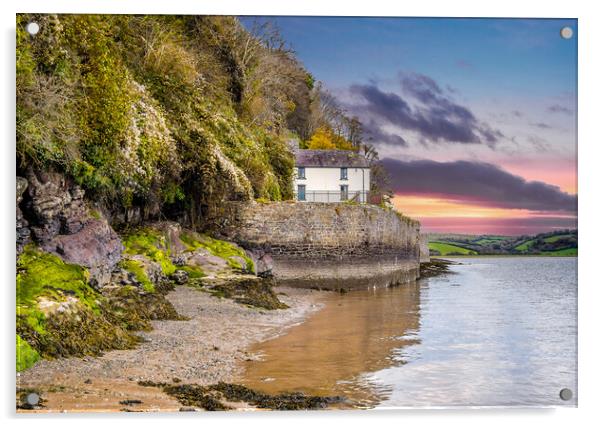 Boathouse at Laugharne - Dylan Thomas Acrylic by Colin Allen