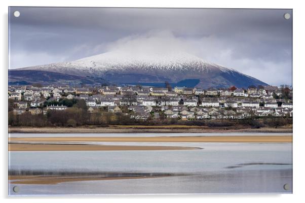  Caernarfon and Snowdonia.  Acrylic by Colin Allen