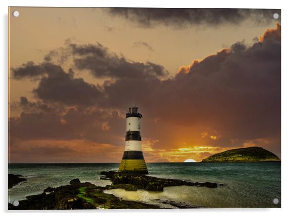 Penmon Lighthouse, Anglesey. Acrylic by Colin Allen
